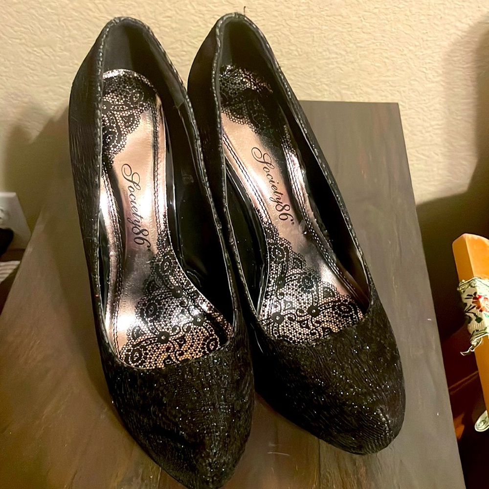 Sparkly Black Heels